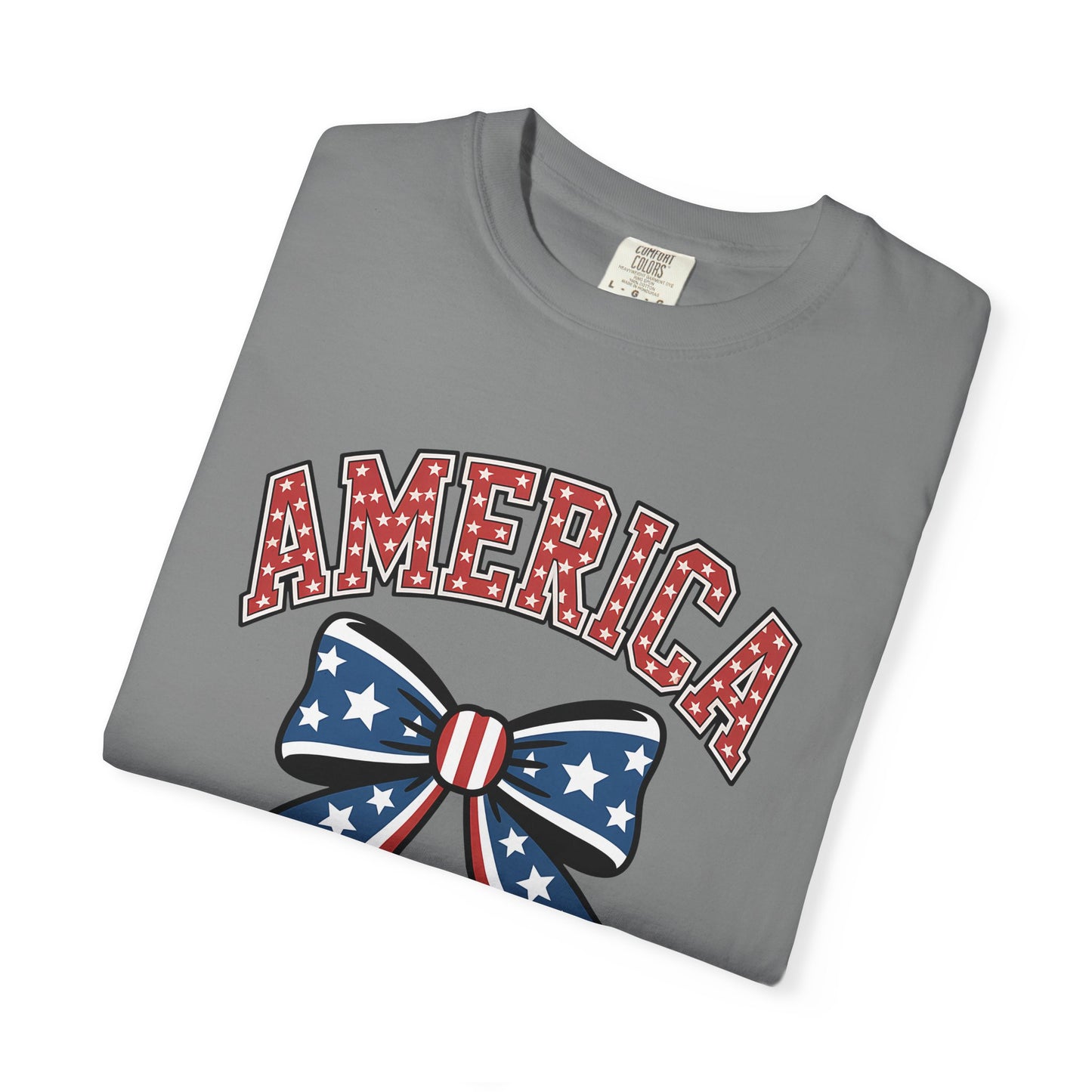 America Patriotic Bow T-Shirt — Stars & Stripes Fourth of July Tee