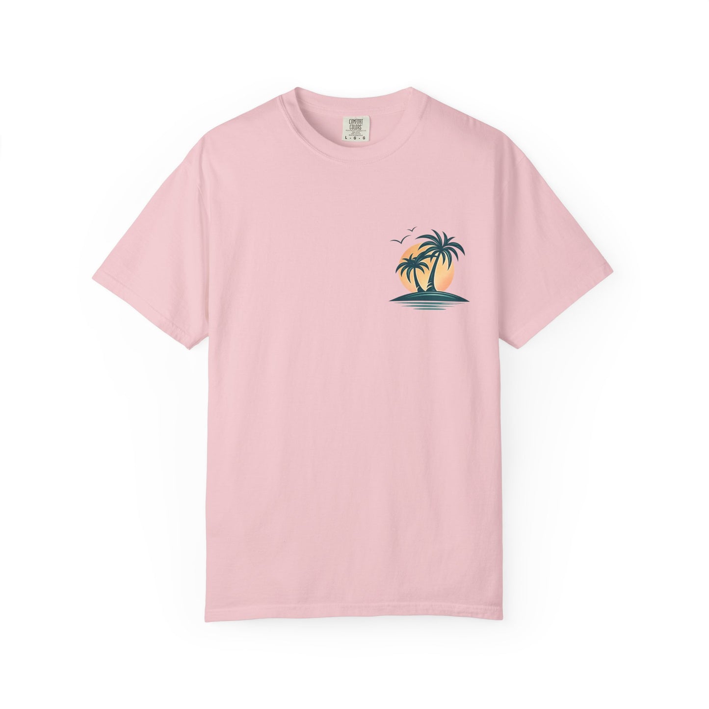 Palm Island Sunset T-Shirt — Tropical Beach Graphic Tee