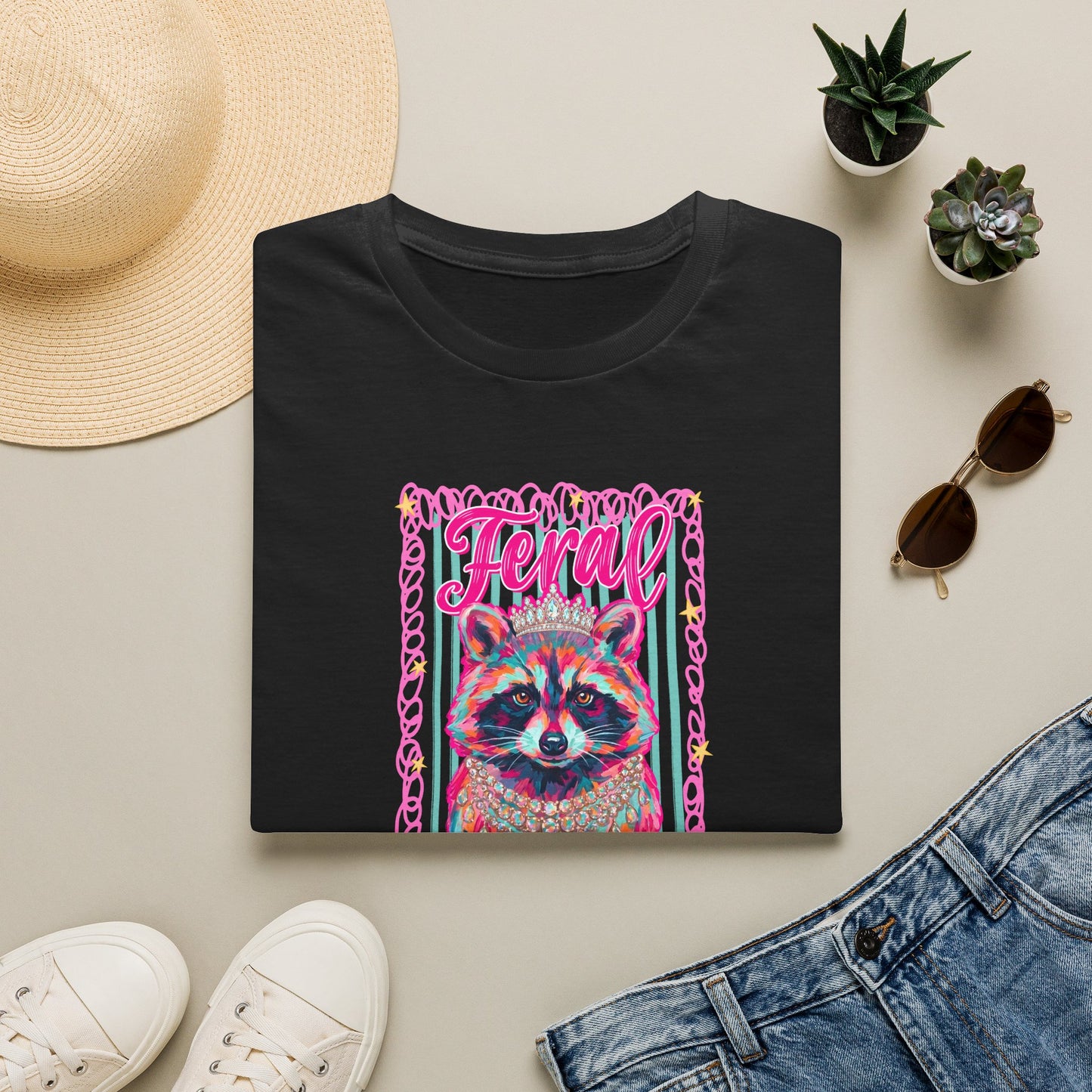 Feral Raccoon Gildan softstyle tshirt