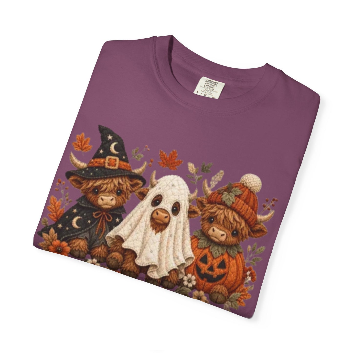 Halloween Highland Cows & Ghost T-shirt
