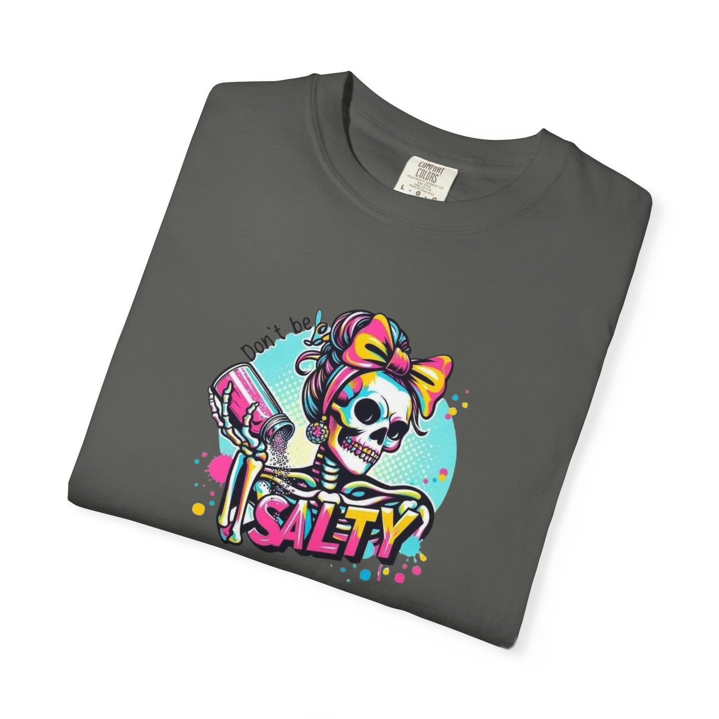 Salty Skull Graphic T-Shirt — Retro Neon Kawaii Skull Tee