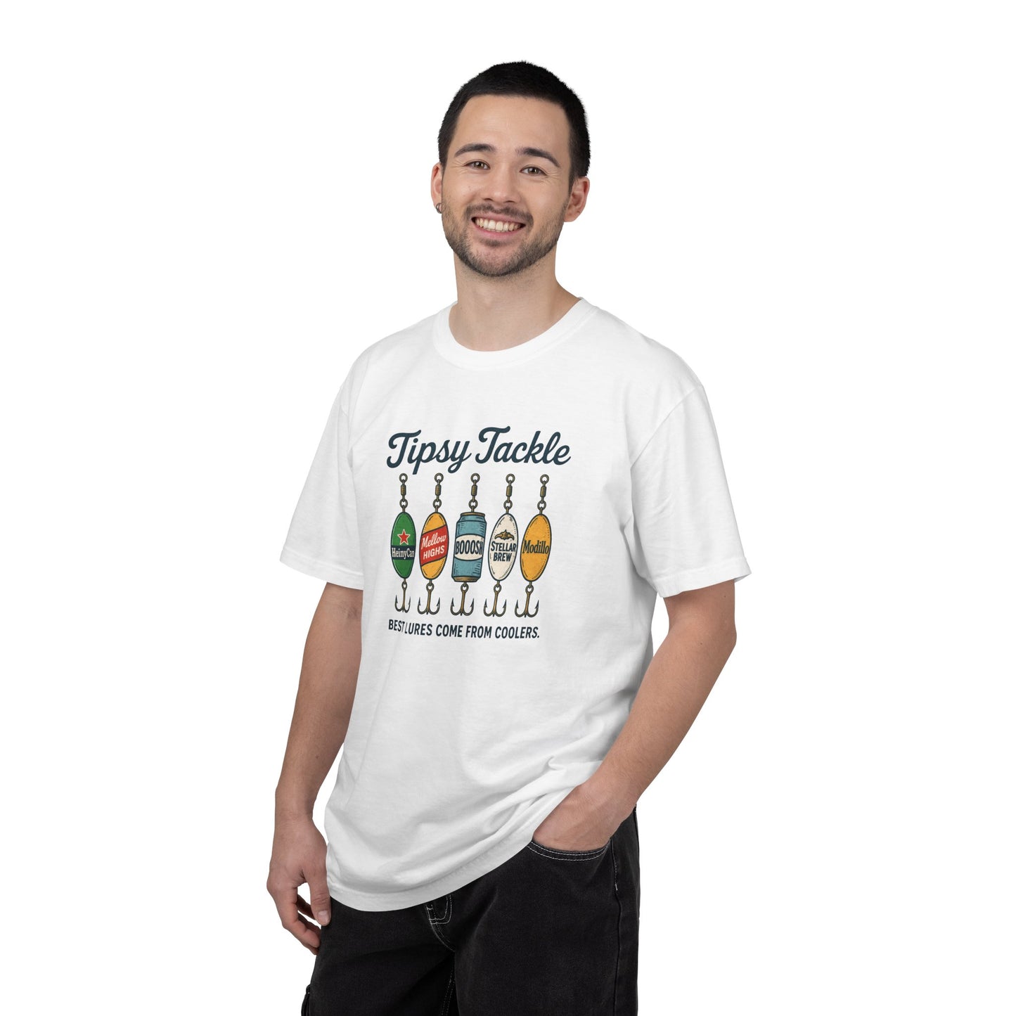 Tipsy Tackle Fishing T-Shirt — "Best Lures Come From Coolers" Graphic Tee