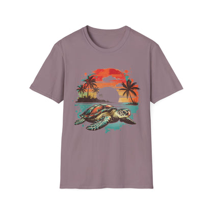 Sea Turtle Sunset T-Shirt — Tropical Beach Graphic Tee