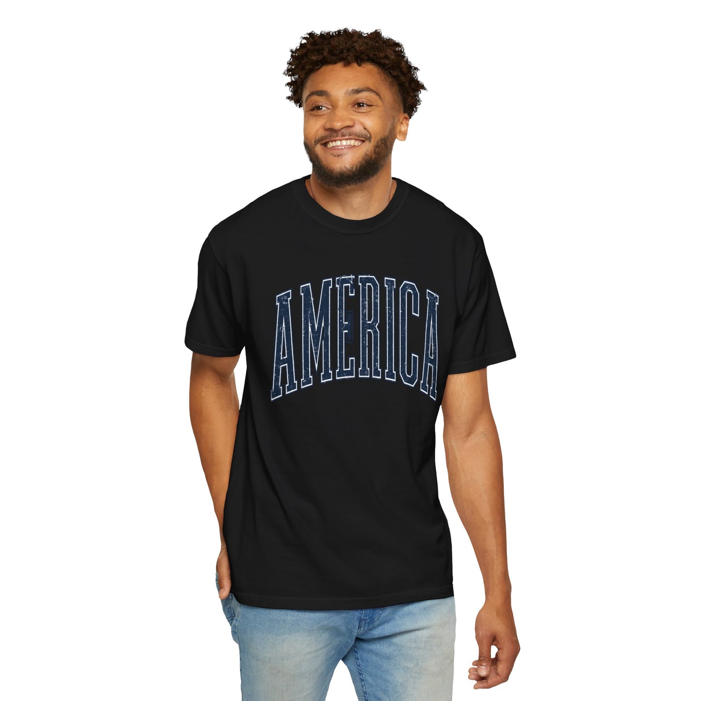 America Graphic T-Shirt — Vintage Collegiate USA Tee