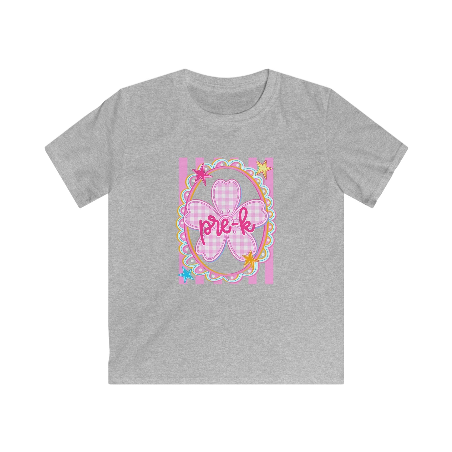 Pre-K Girls Floral Butterfly Kids T‑Shirt — Pink Preschool Shirt