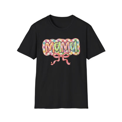 Mama Balloon Graphic Tee — Colorful Pastel Celebration Shirt for Moms