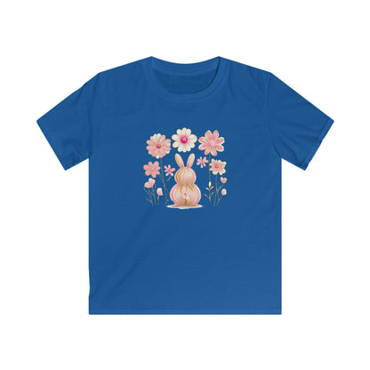 Kids Tee — Pink Floral Bunny Easter Shirt for Children