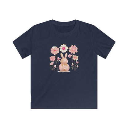 Kids Tee — Pink Floral Bunny Easter Shirt for Children