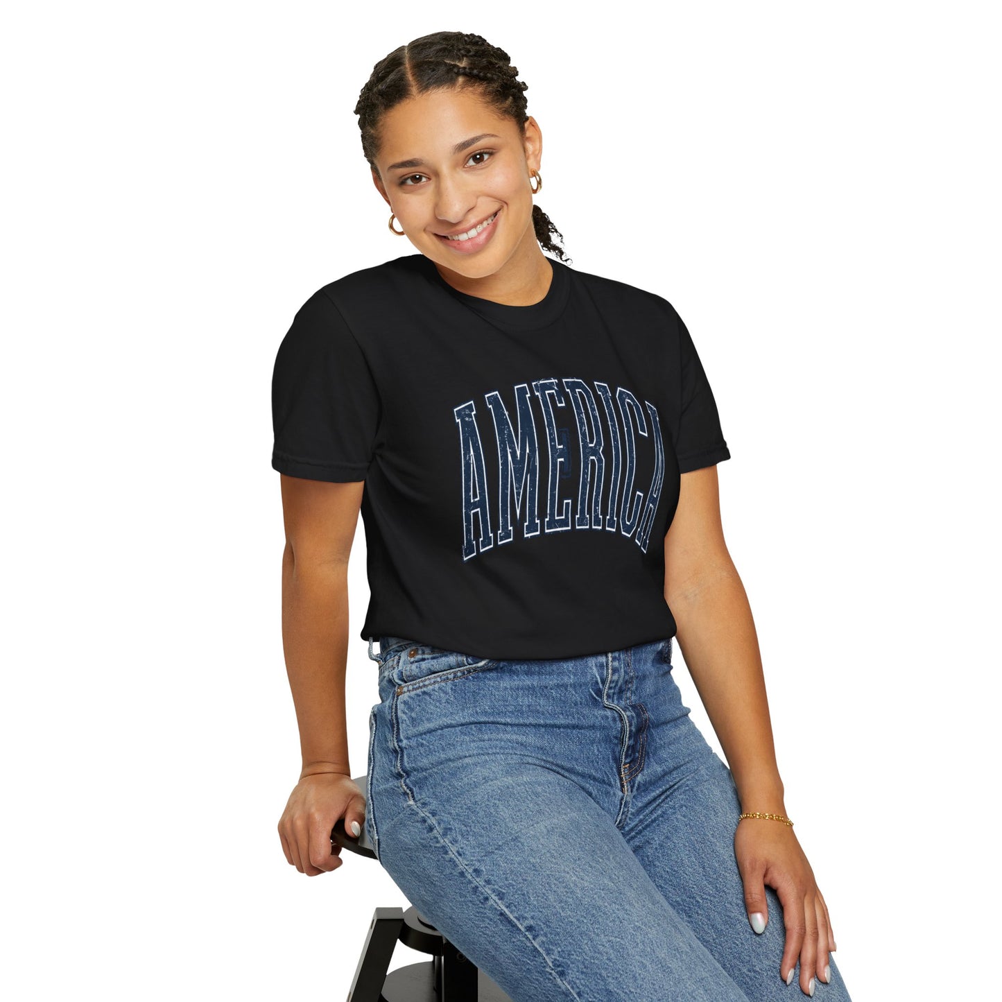 America Graphic T-Shirt — Vintage Collegiate USA Tee