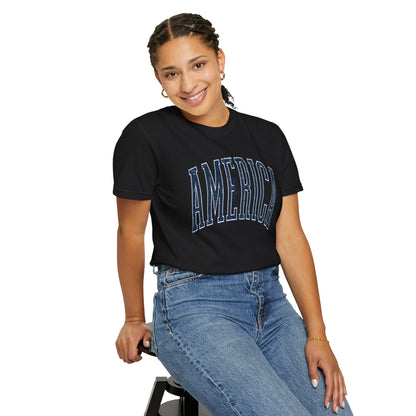 America Graphic T-Shirt — Vintage Collegiate USA Tee