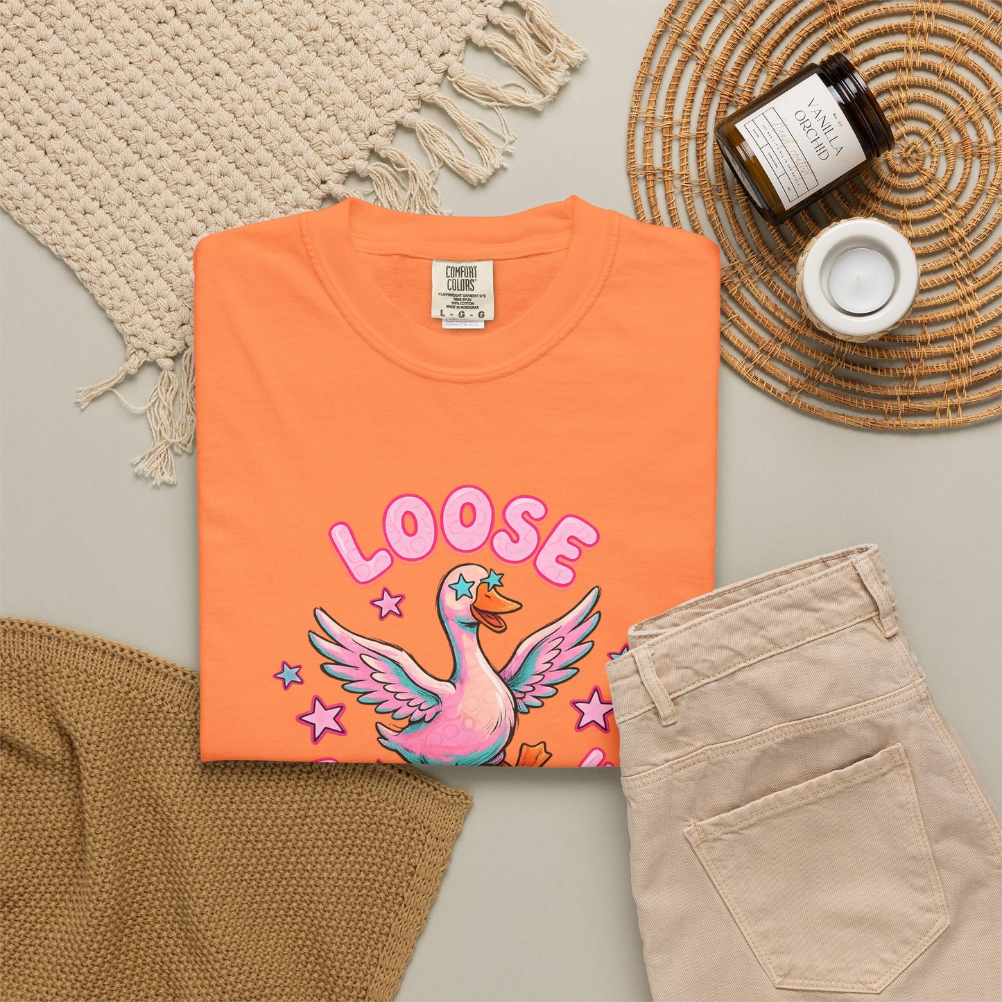 Loose as a Goose T-Shirt — Cute Retro Pink Goose Graphic Tee