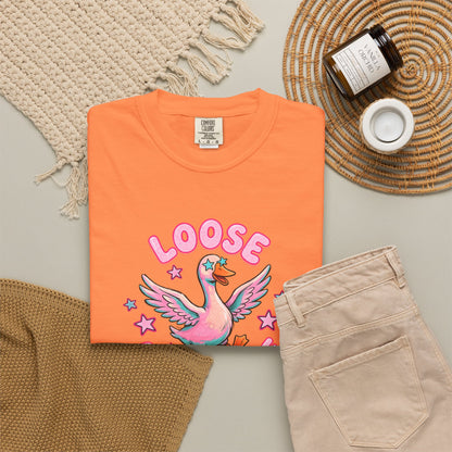 Loose as a Goose T-Shirt — Cute Retro Pink Goose Graphic Tee