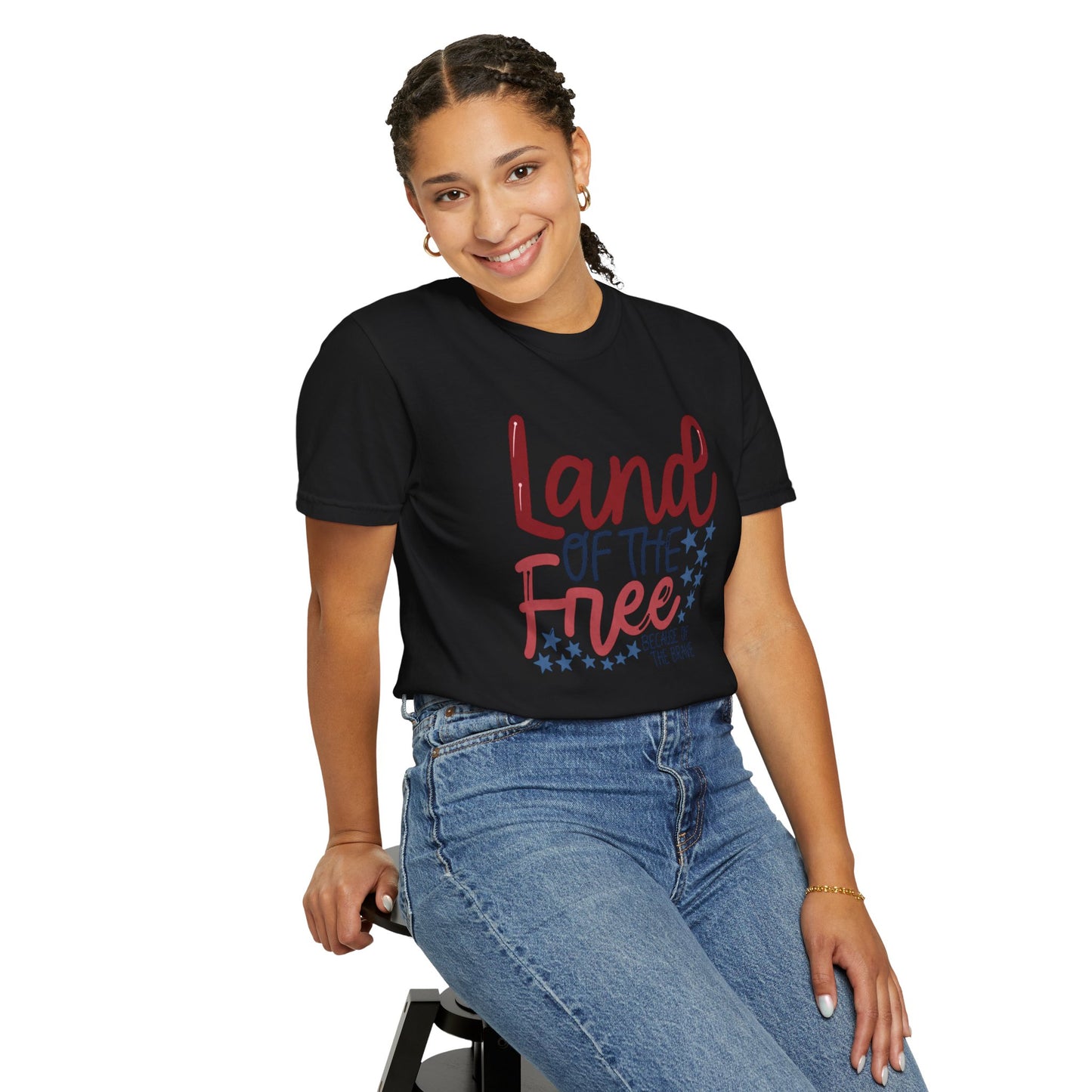 Land of the Free T-Shirt — 'Land of the Free Because of the Brave' Patriotic Tee