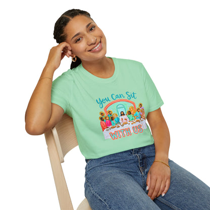 You Can Sit With Us T-Shirt — Inclusive Retro Last Supper Graphic Tee