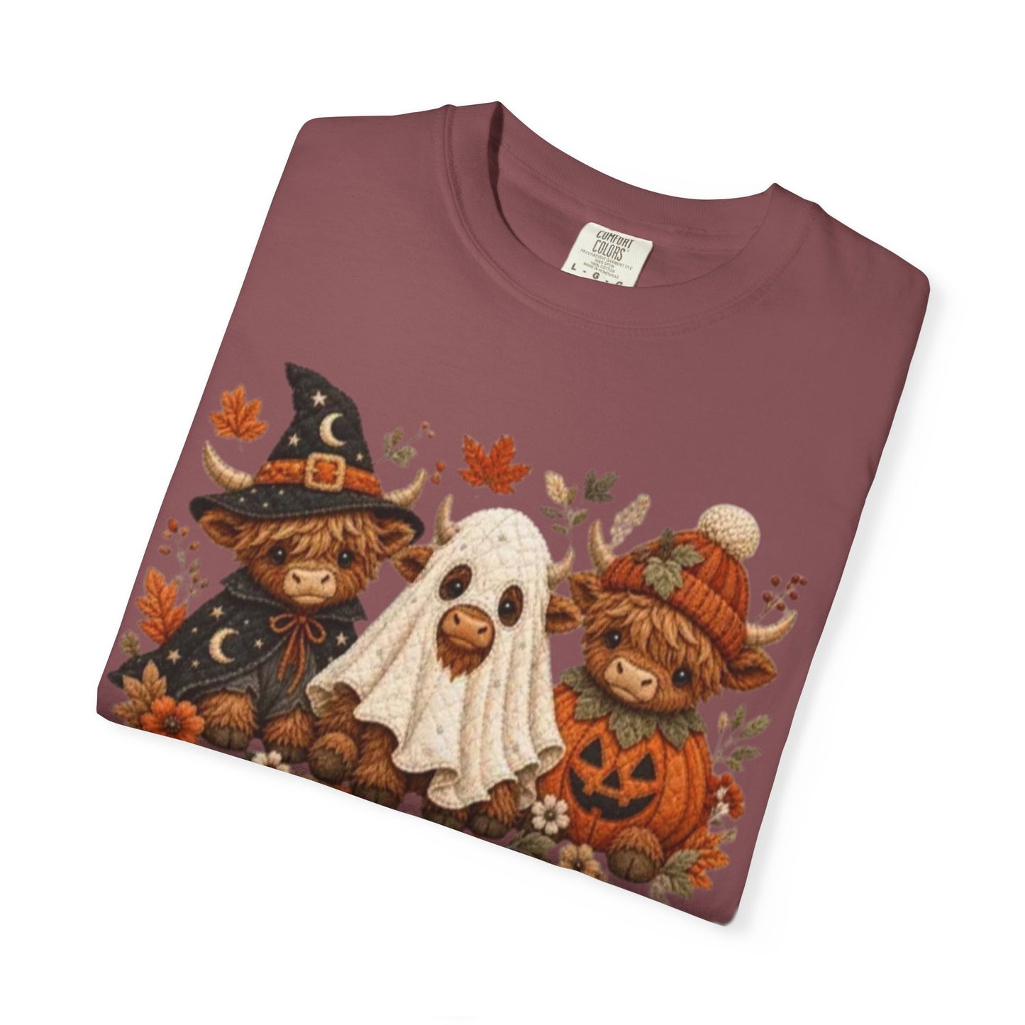 Halloween Highland Cows & Ghost T-shirt