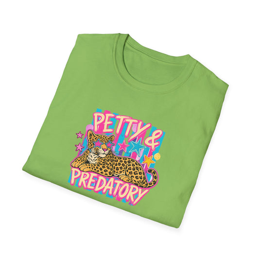 Petty & Predatory Leopard T-Shirt — Cute Retro Graphic Tee for Cat Lovers