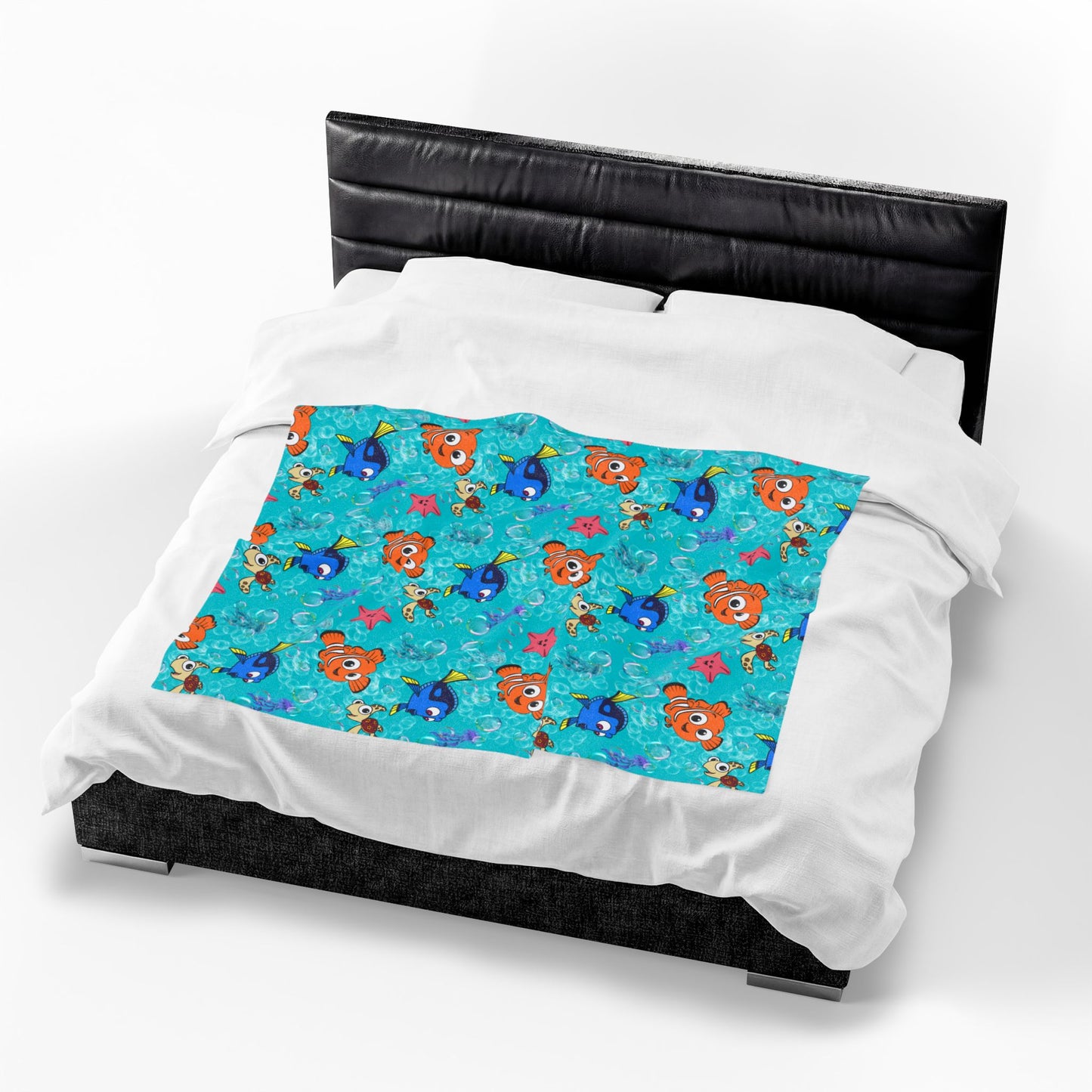 Kids' Ocean Friends Velveteen Plush Blanket – Nemo & Dory Sea Creatures Throw for Toddlers