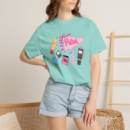 Retro 'Para' Collage T-Shirt — 90s Aesthetic Phone & Makeup Graphic Tee