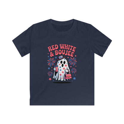 Kids Tee — "Red White & Boujee" Patriotic Ghost Shirt for 4th of July