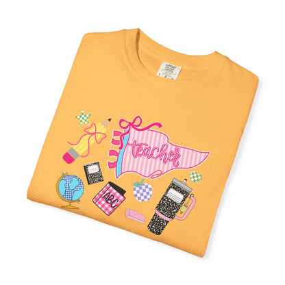 Teacher Essentials T-Shirt — Fun School Supplies Graphic