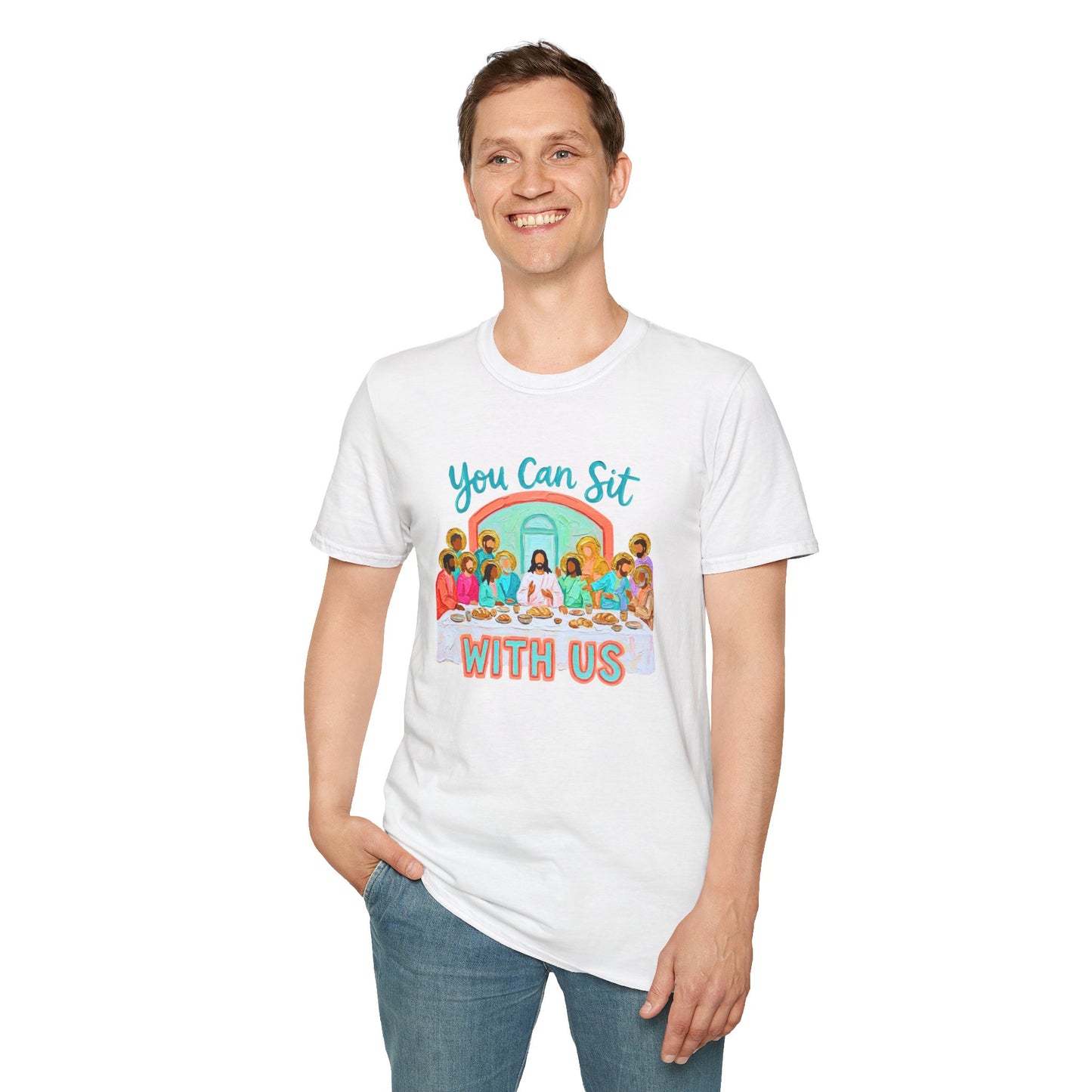 You Can Sit With Us T-Shirt — Inclusive Retro Last Supper Graphic Tee