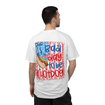 Hot Dog Graphic T-Shirt — "Bad Day to Be a Hot Dog" Patriotic Tee