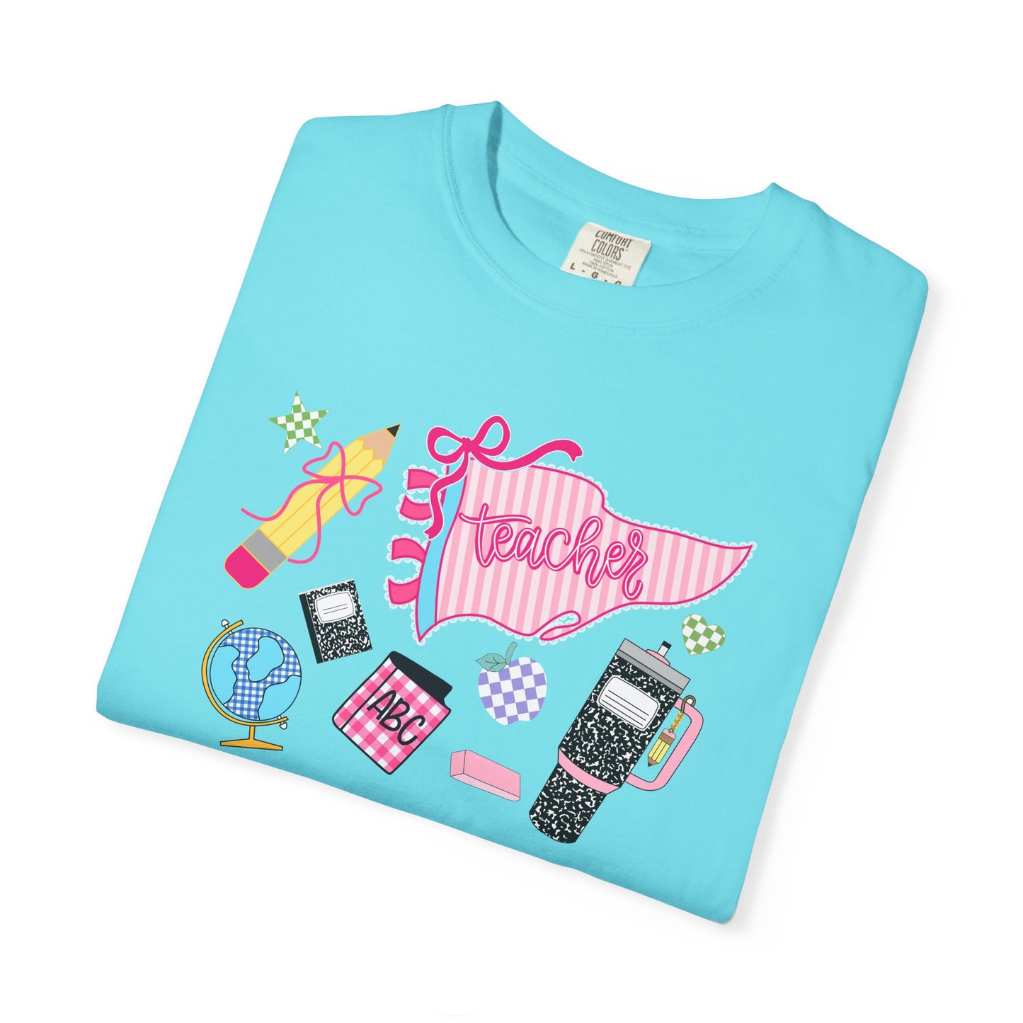 Teacher Essentials T-Shirt — Fun School Supplies Graphic
