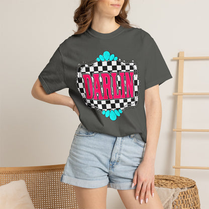 Darlin' Checkerboard Graphic T-Shirt