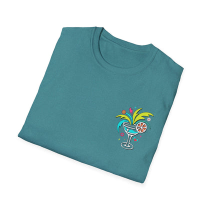 T-Shirt — "Tanned and Tipsy" Tropical Cocktail Graphic Tee