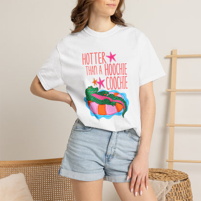 T-Shirt — "Hotter Than a Hoochie Coochie" Gator Pool Graphic Tee