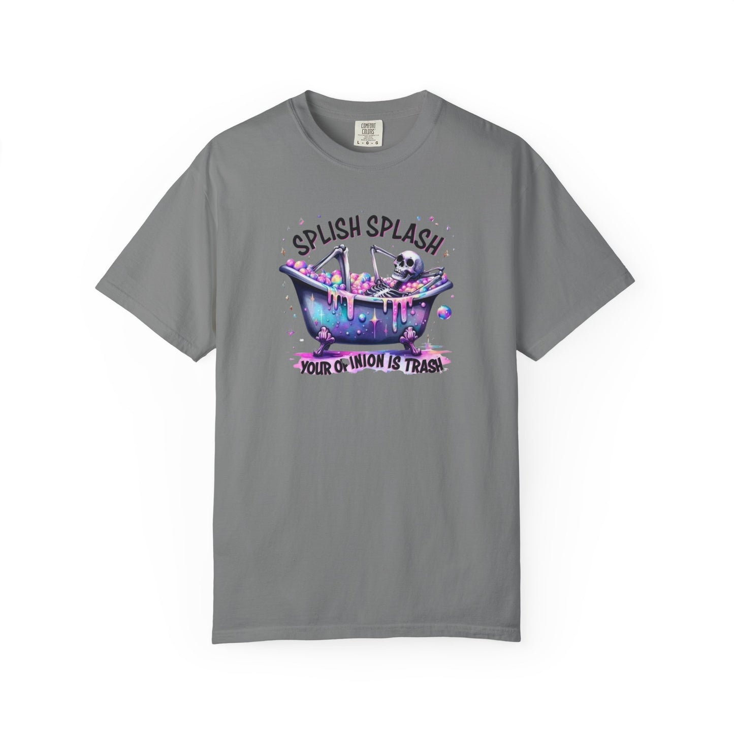 T-Shirt — 'Splish Splash Your Opinion Is Trash' Colorful Bathtub Graphic