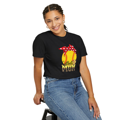Softball Mom T-Shirt — Vintage Softball Graphic with Bandana Accent