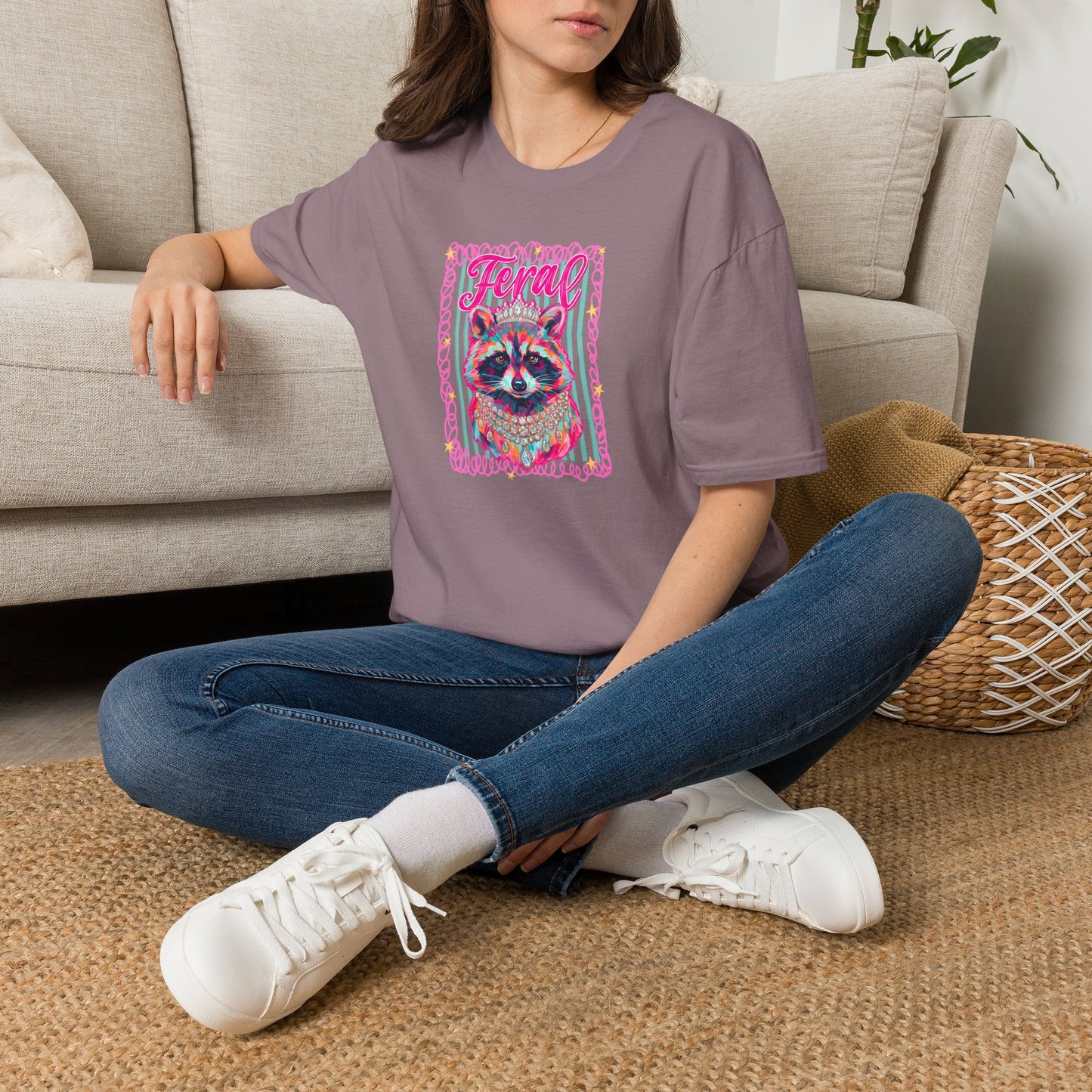 Feral Raccoon Gildan softstyle tshirt