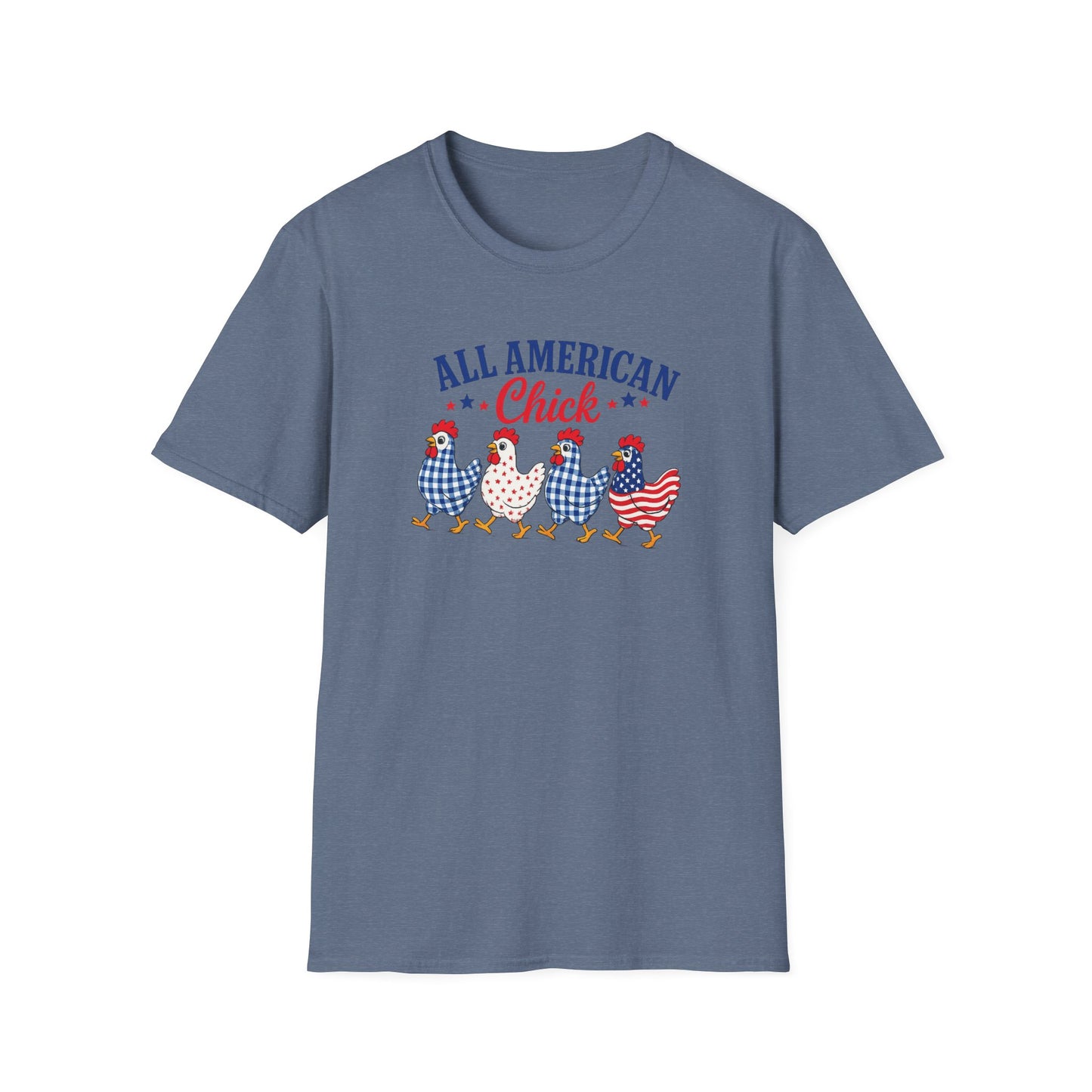 All American Chick T-Shirt — Patriotic Fourth of July Chicken Tee