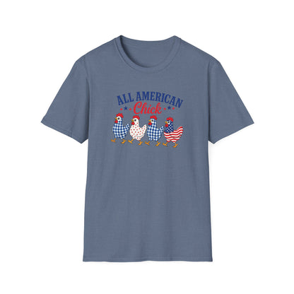 All American Chick T-Shirt — Patriotic Fourth of July Chicken Tee