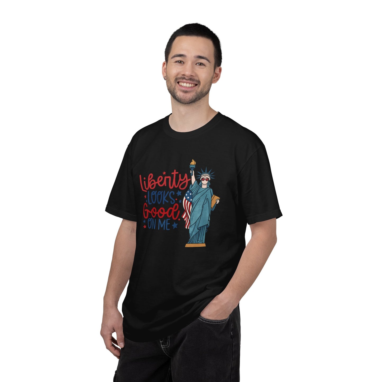 Liberty Looks Good On Me T-Shirt — Statue of Liberty Fourth of July Tee