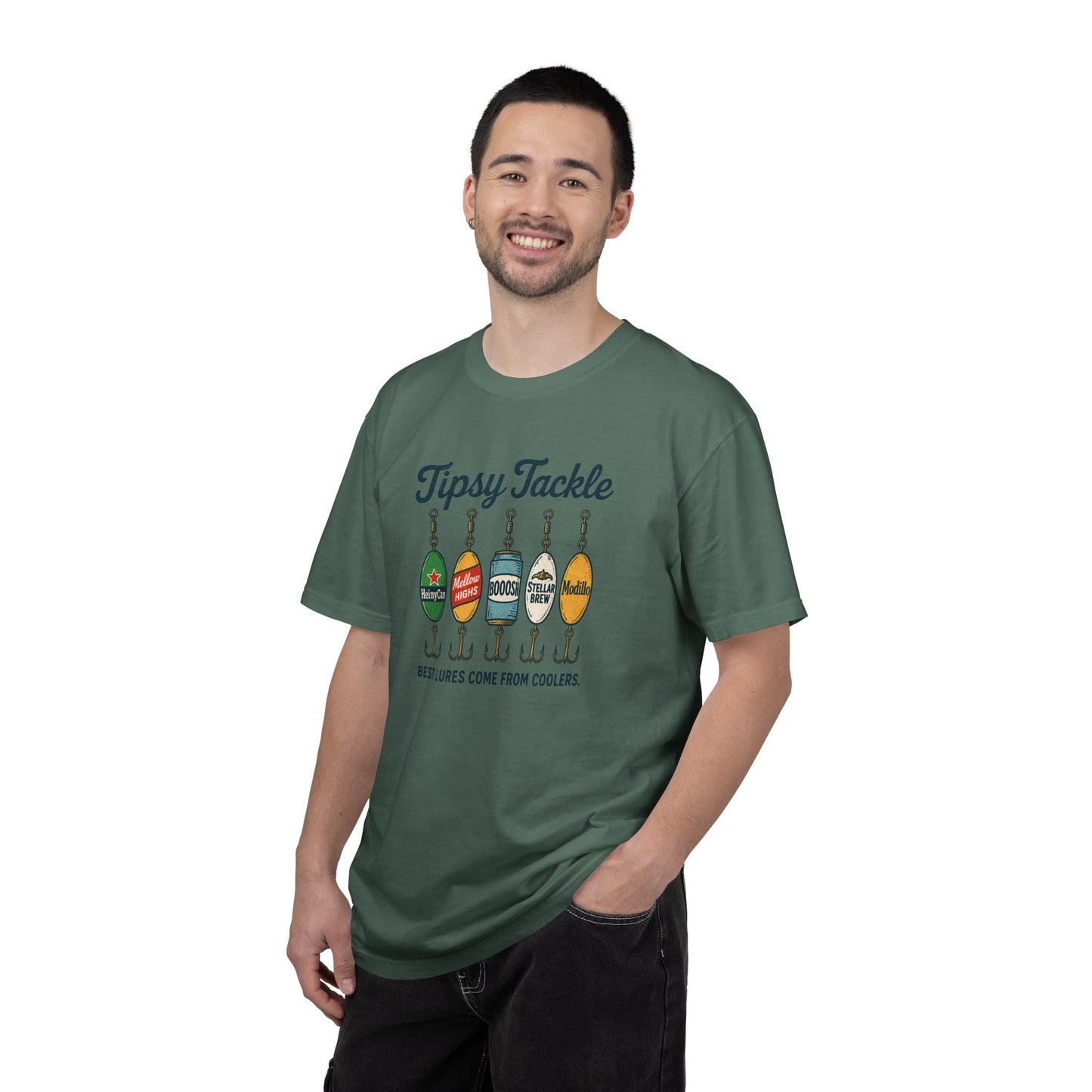 Tipsy Tackle Fishing T-Shirt — "Best Lures Come From Coolers" Graphic Tee