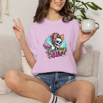 Salty Skull Graphic T-Shirt — Retro Neon Kawaii Skull Tee