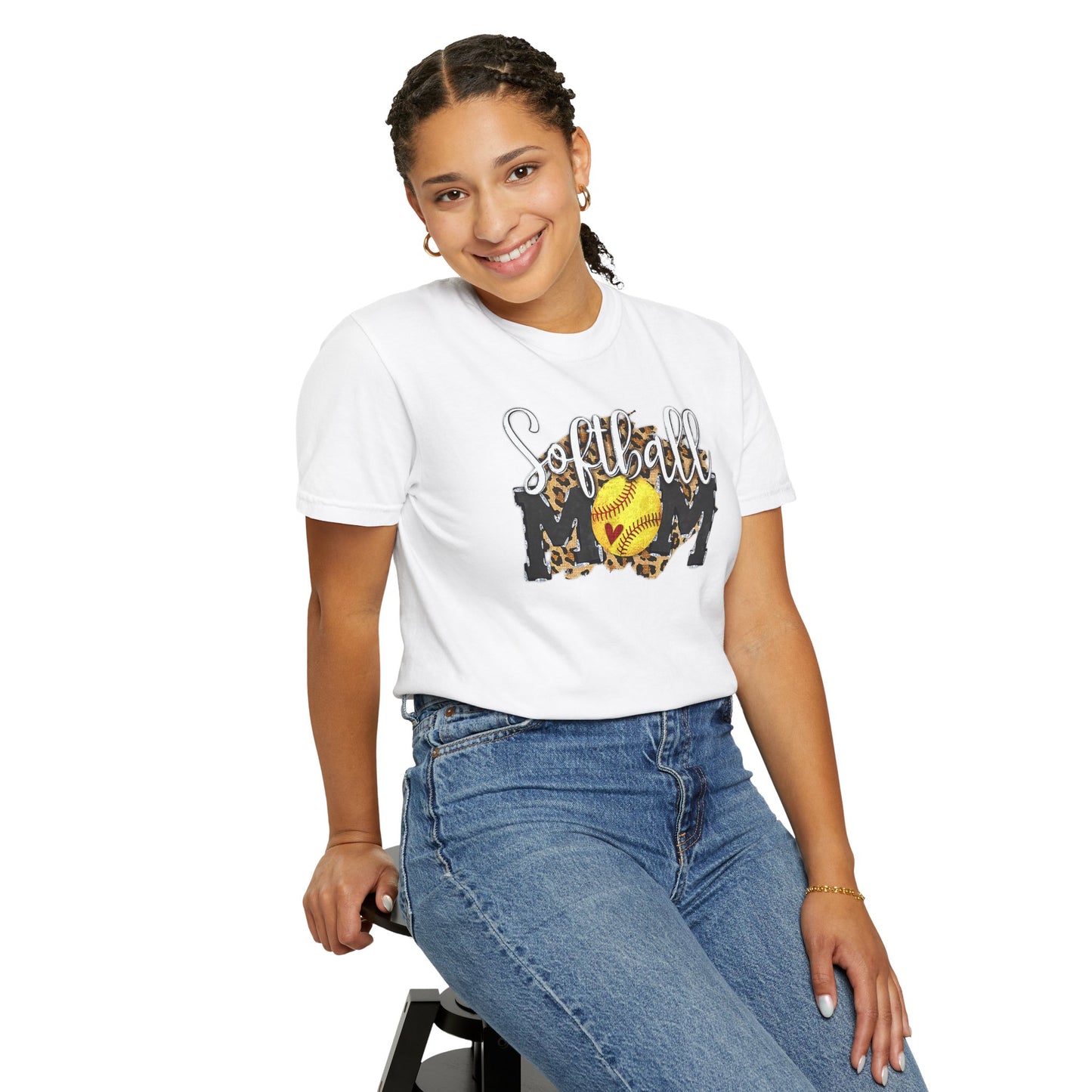 Softball Mom Leopard Ball T-Shirt — Softball Graphic Tee