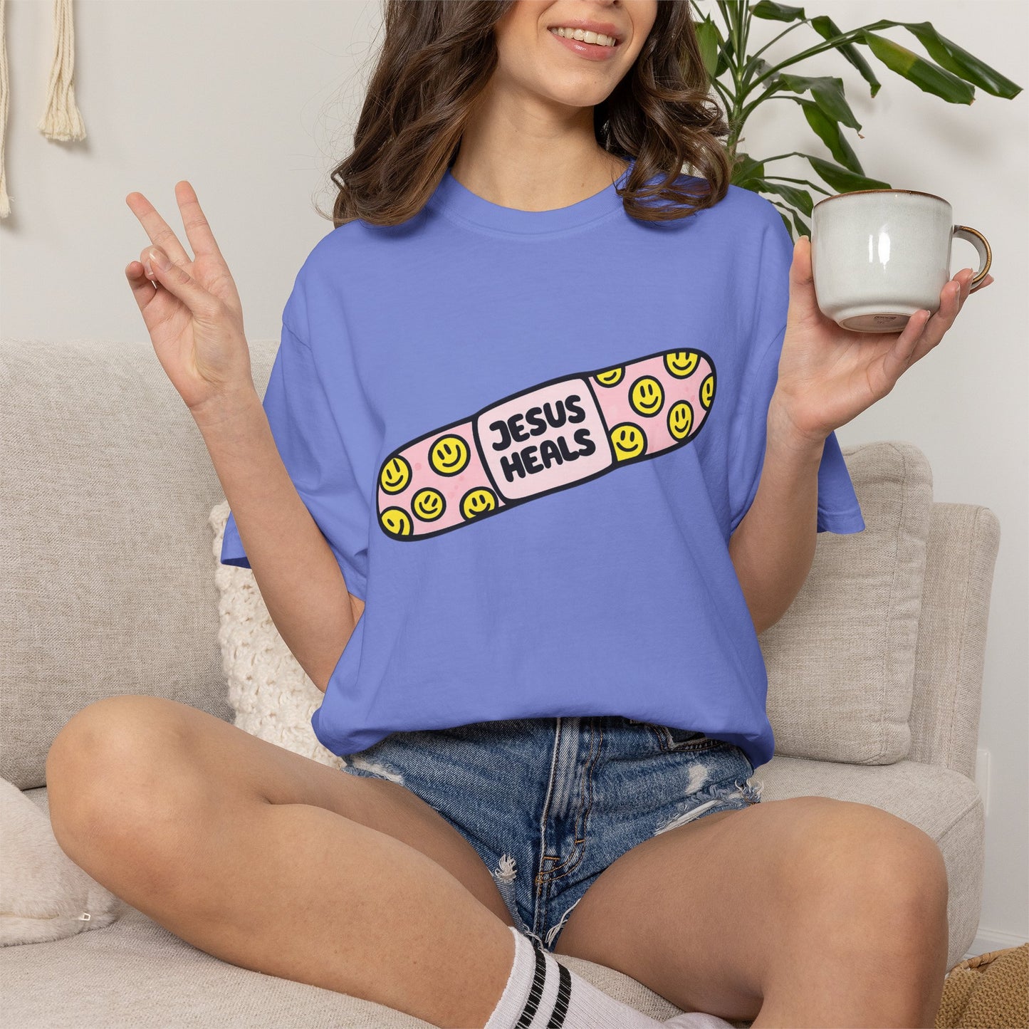 Jesus Heals Bandage T-Shirt — Christian Faith Graphic Tee
