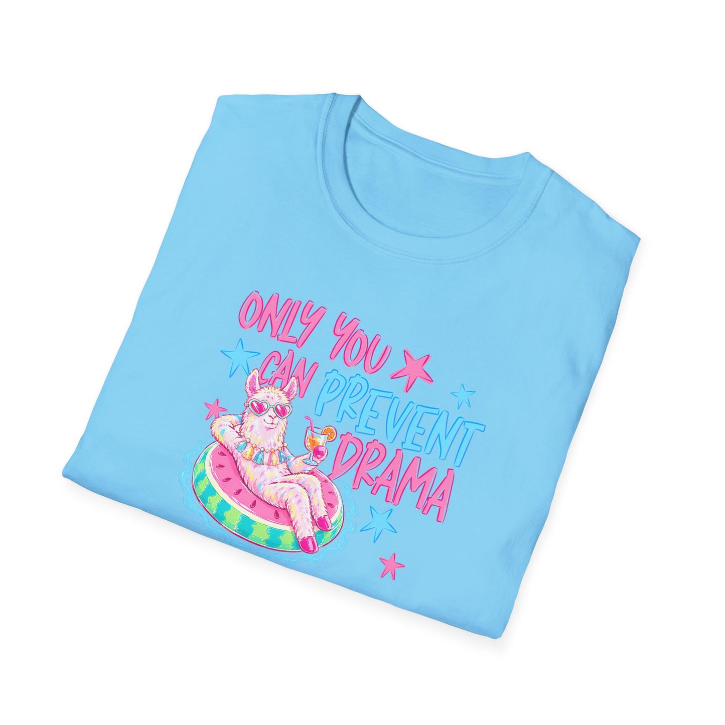 Only You Can Prevent Drama T-Shirt — Cute Llama Pool Float Graphic Tee