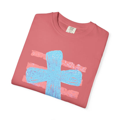Cross & Stripes T-Shirt — Retro Coastal Church Graphic Tee