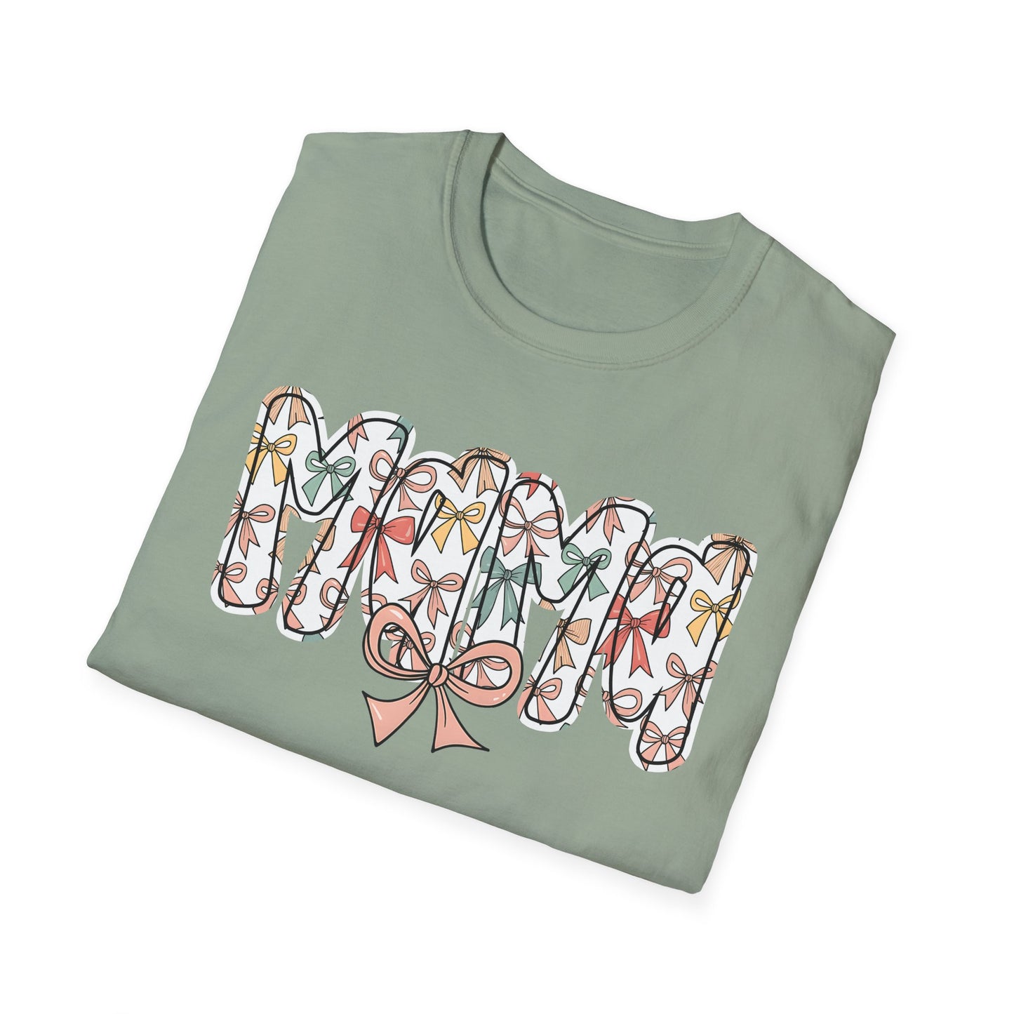 Mama Floral Typography T-Shirt — 'MAMA' Bow Graphic, Cute Mother's Day Gift