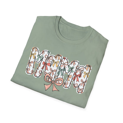 Mama Floral Typography T-Shirt — 'MAMA' Bow Graphic, Cute Mother's Day Gift