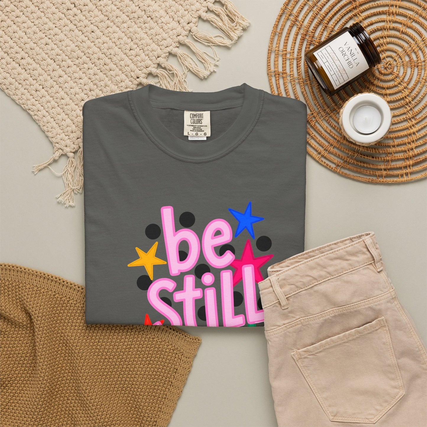 Be Still T-Shirt — Colorful Retro Stars Graphic Tee