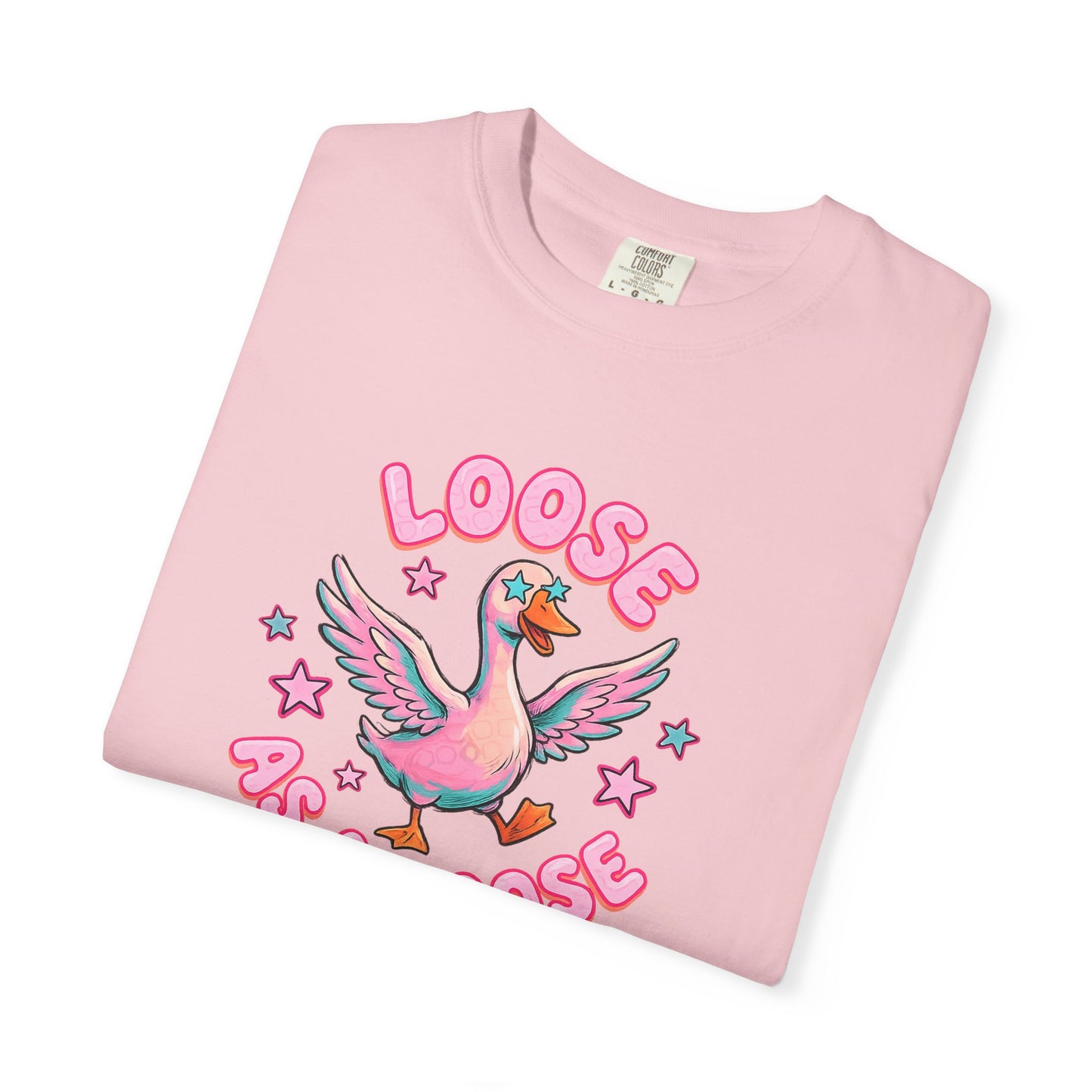 Loose as a Goose T-Shirt — Cute Retro Pink Goose Graphic Tee