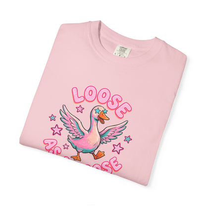 Loose as a Goose T-Shirt — Cute Retro Pink Goose Graphic Tee