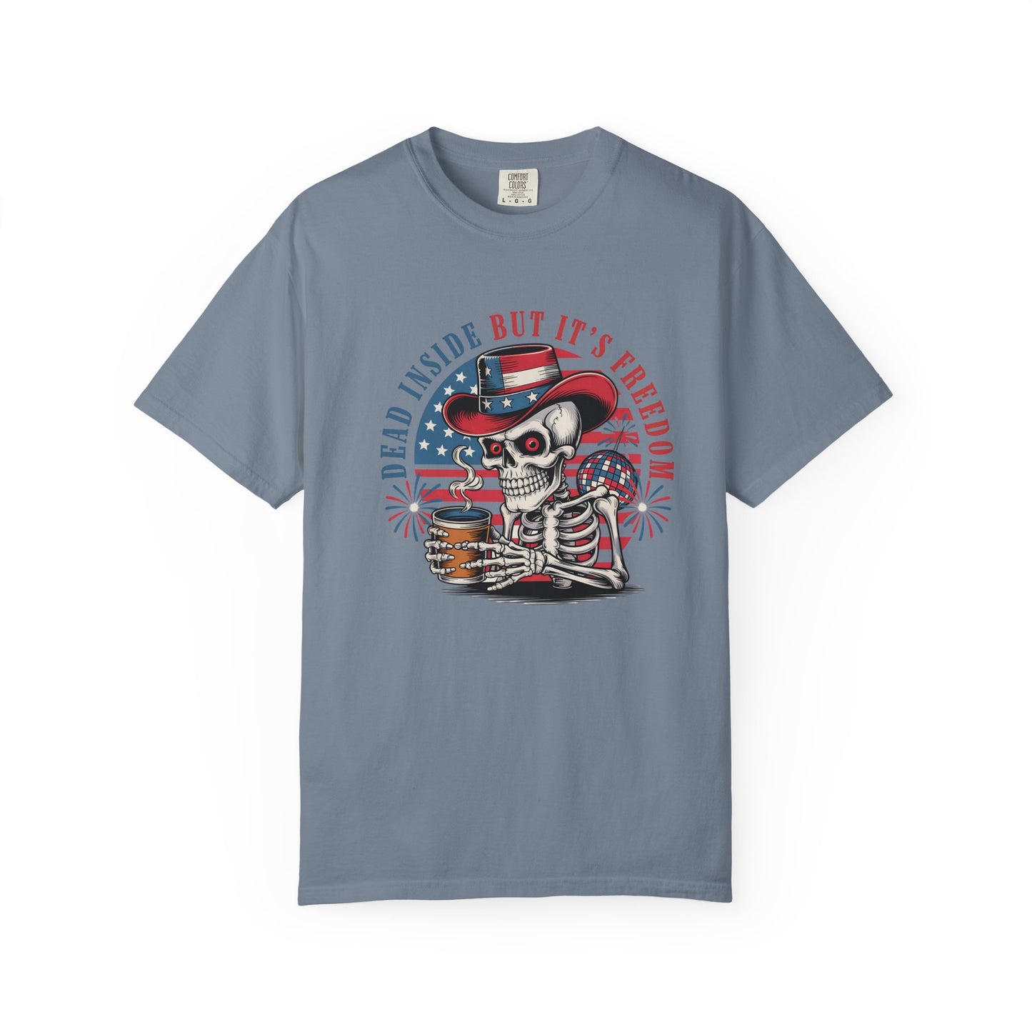 Patriotic Skeleton 'Dead Inside But It's Freedom' T-Shirt