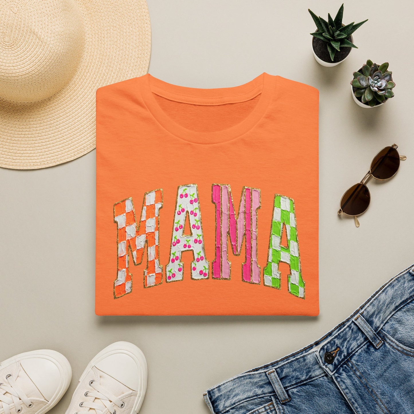 Mama Floral Patchwork T-Shirt