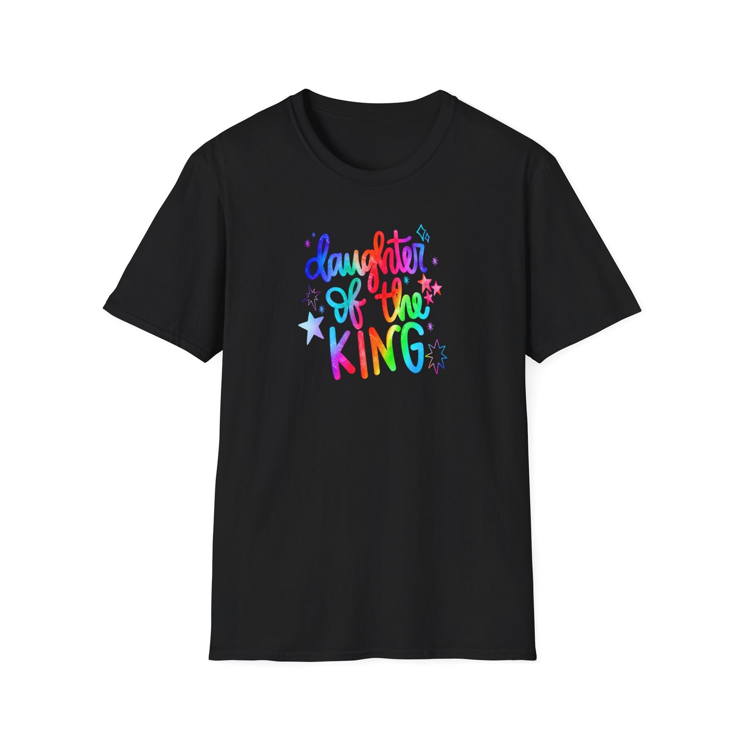 Daughter of the King Rainbow T-Shirt — Christian Faith Graphic Tee for Girls